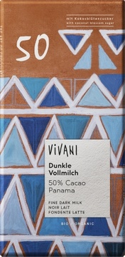 BIO mléčná čokoláda s kokosovým cukrem VIVANI 80 g